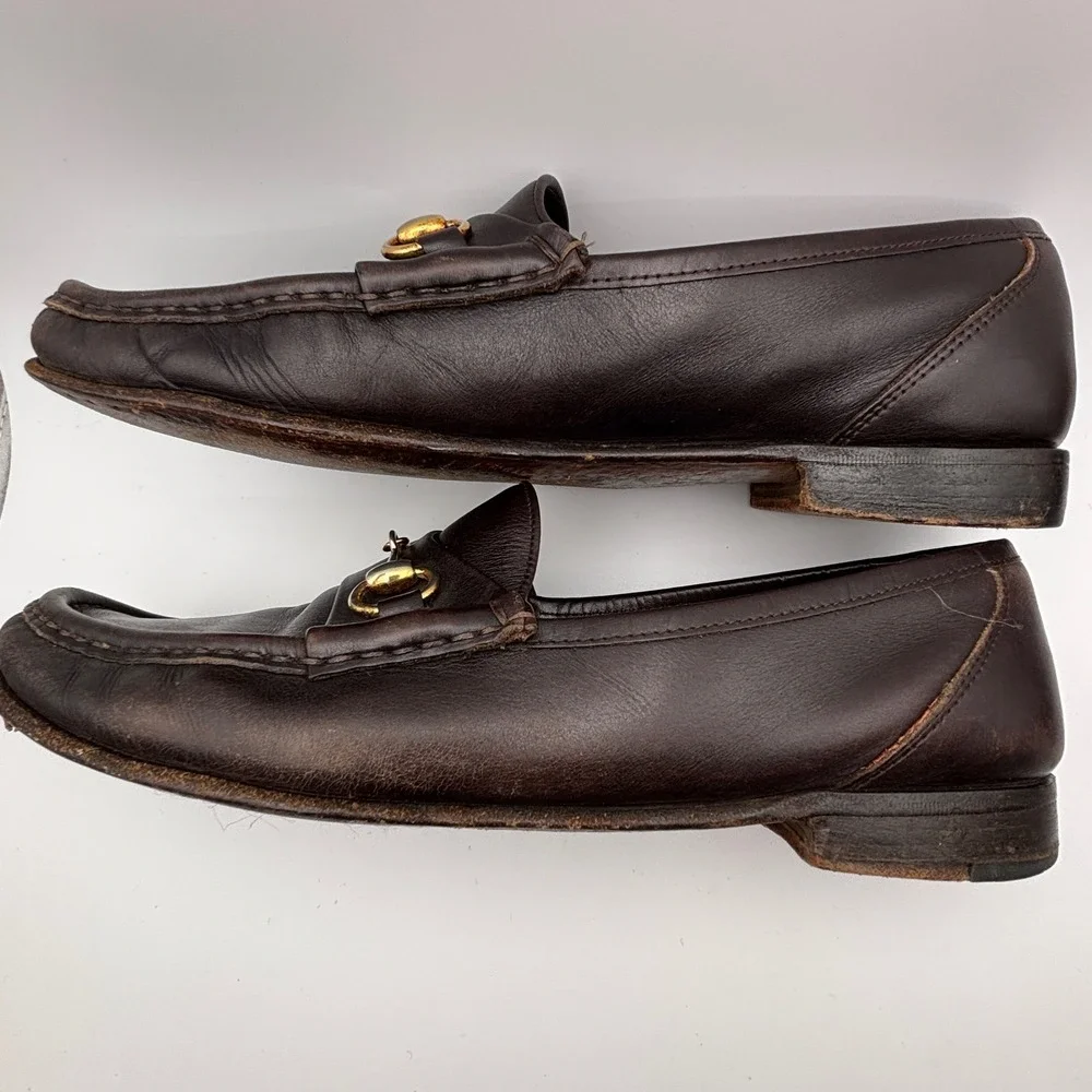 Allen Edmonds Bruzzano 9B Bit Loafers Mens Dark Brown Leather Horsebit Italy